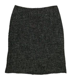Ann Taylor Pencil Skirt Womens Size 6 Marled Knee Length Black Back Zip